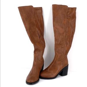 Olivia Miller Brown Knee Hi Boots 7.5M NWOT